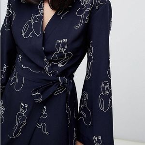Monki asos midi face wrap dress NEW XL